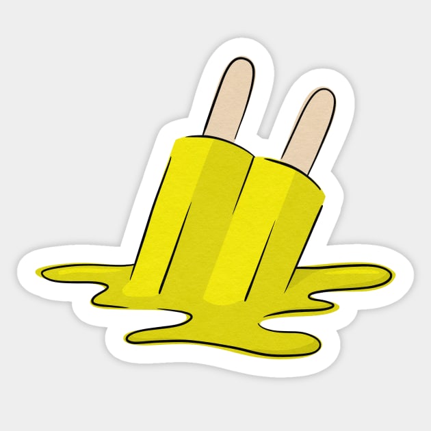Melted Yellow Popsicle Sticker by Jason Sharman